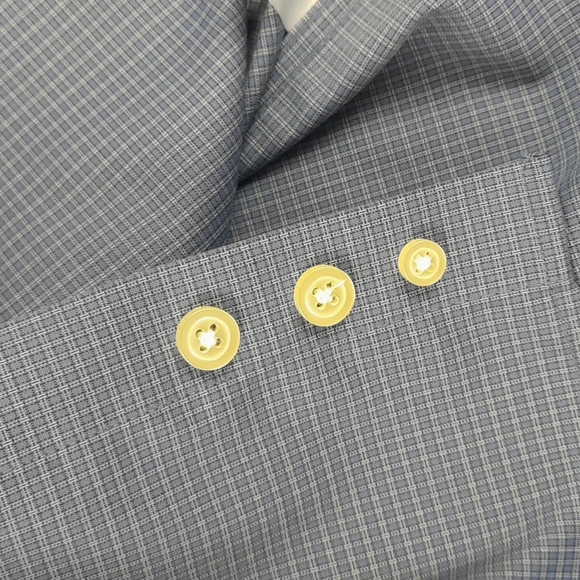 Kenneth Cole Awearness Button Up Shirt Size 18.5-34/35 Blue #66 - Picture 6 of 7